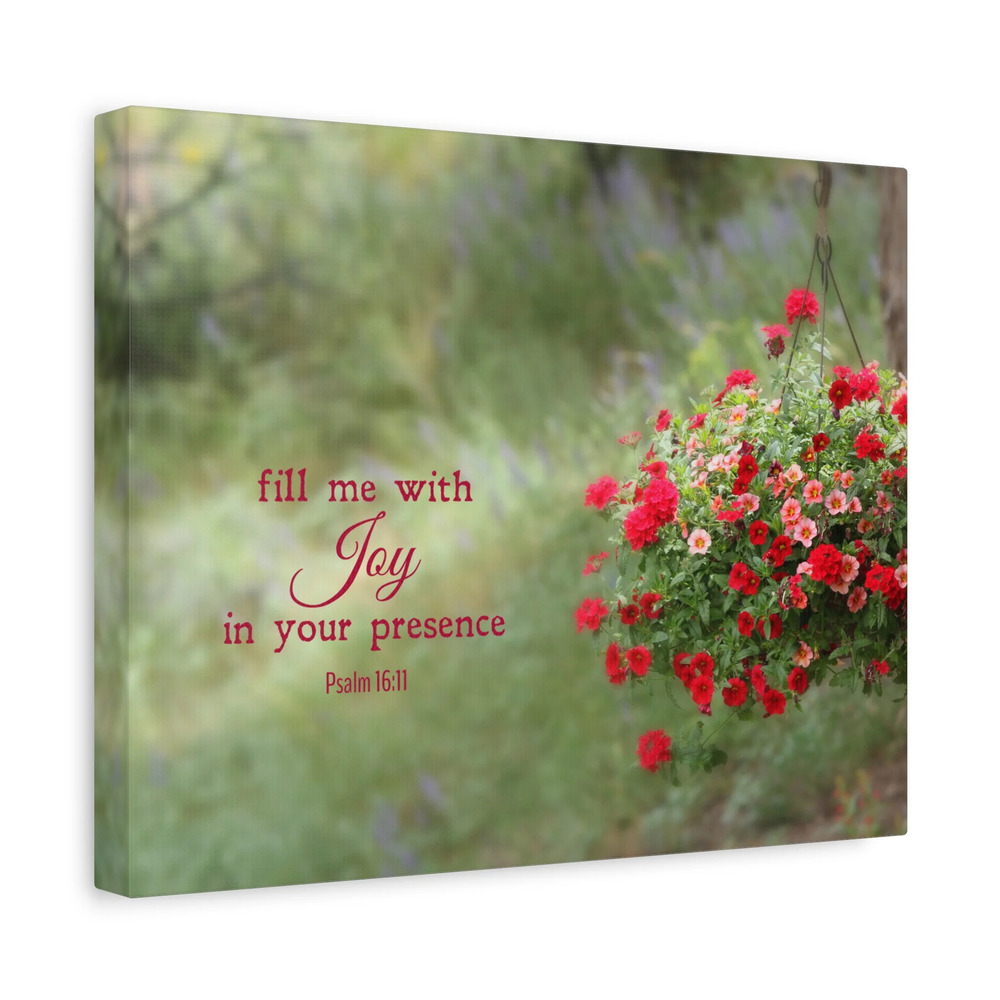 Scripture Canvas Your Presence Psalm 16:11 Christian Wall Art Bible Verse Print